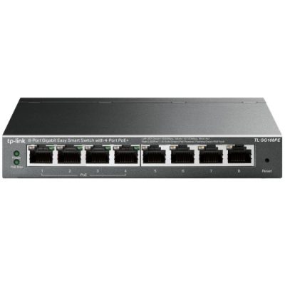 TP-LINK TL-SG108PE, Unmanaged, Gigabit Ethernet (10/100/1000), Power over Ethernet (PoE)