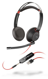 Poly Blackwire 5220 Wired Black, Red Headset