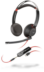 Poly Blackwire 5220 Wired Black, Red Headset