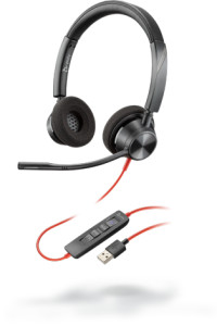Poly Blackwire 3320 Wired Black, Red Headset