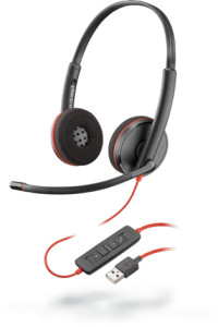 Poly Blackwire C3220 Wired Black, Red Headset