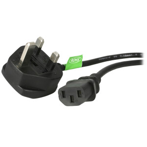 Startech 10ft (3m) UK Computer Power Cable, 18AWG, BS 1363 to C13, 10A 250V, Black Replacement AC Power Cord, Kettle Lead / UK Power Cord, PC Power Supply Cable, TV/Monitor Power Cable C13 coupler to BS 1363 3 m Power Cable