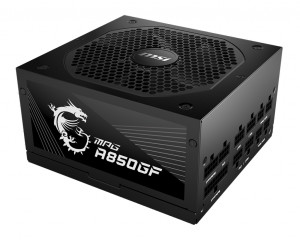 MSI MPG A850GF UK PSU '850W, 80 Plus Gold certified, Fully Modular, 100% Japanese Capacitor, Flat Cables, ATX Power Supply Unit, UK Powercord, Black, Support Latest GPU' 850 W Modular 80 PLUS Gold ATX Power Supply Unit