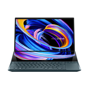 ASUS ZenBook Pro Duo 15 OLED UX582LR-H2014T notebook 39.6 cm (15.6") Touchscreen Intel? Core? i9 32 GB DDR4-SDRAM 1000 GB SSD NVIDIA GeForce RTX 3070 Wi-Fi 6 (802.11ax) Windows 10 Home Blue