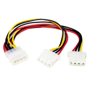 Startech LP4 to 2x LP4 Power Y Splitter Cable M/F Molex (4-pin) to SP4 (4-pin) + LP4 (4-pin) 0.23 m Power Cable