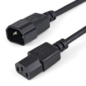 Startech 1m (3ft) Power Extension Cord, C14 to C13, 10A 125V, 18AWG, Computer Power Cord Extension, IEC-320-C14 to IEC-320-C13 AC Power Cable Extension for Power Supply, UL Listed C14 coupler to C13 coupler 1 m Power Cable
