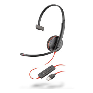 Poly Blackwire C3210 Wired Black, Red Headset