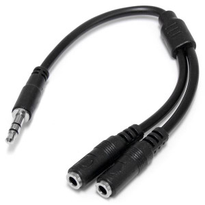 Startech Slim Stereo Splitter Cable - 3.5mm Male to 2x 3.5mm Female 3.5mm to 2x3.5mm 0.2 m Audio Cable